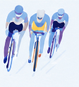 Keirin riders illustration
