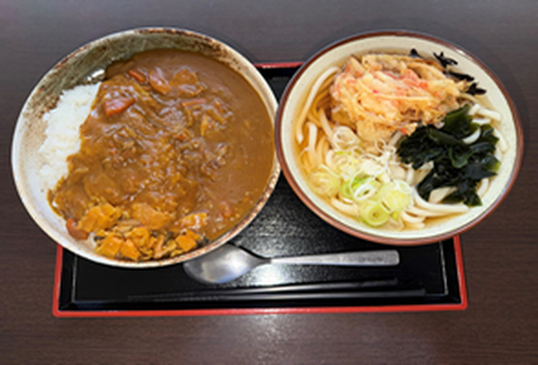 Curry Rice and Kakiage Udon