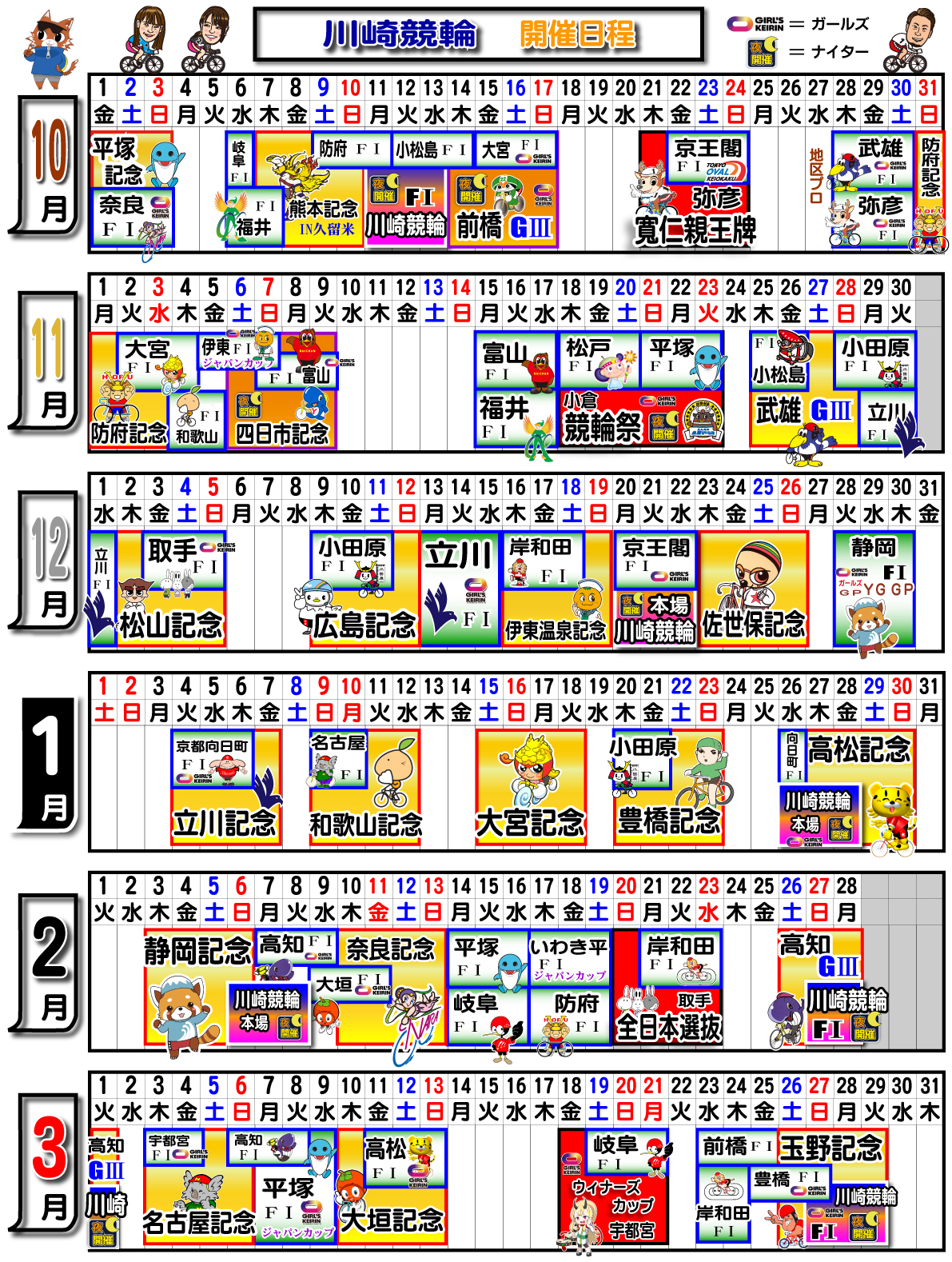 2021年度下期開催日程